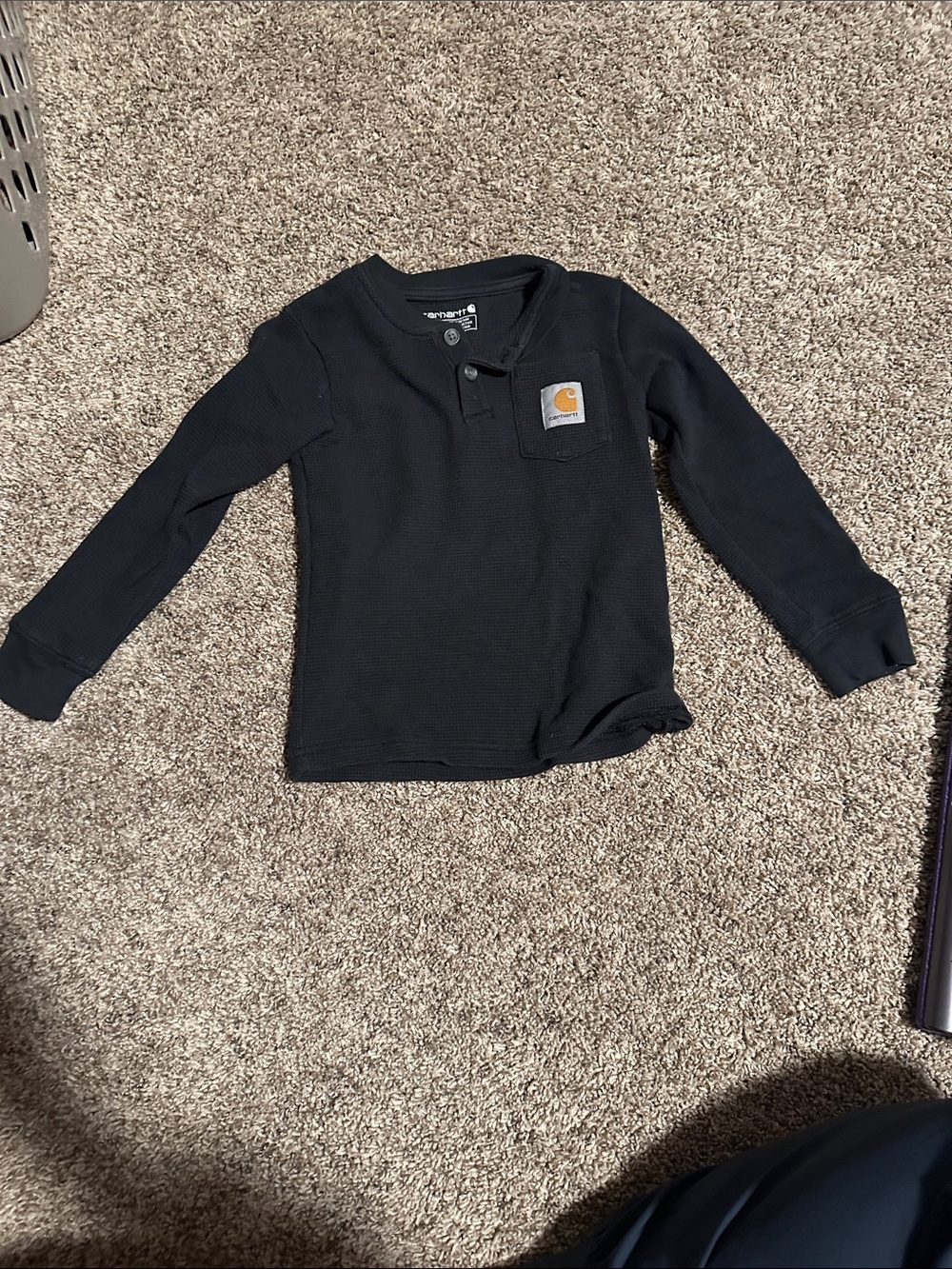 Carhartt kids Long-Sleeve Black Henley Thermal Top